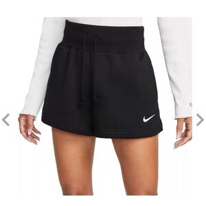 Black Nike Sportswear Women's Phoenix Fleece High-Waisted Shorts Size Small